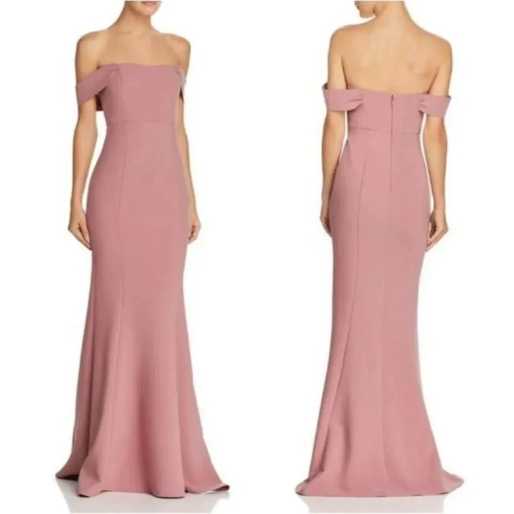 Likely Bartolli Off-the-Shoulder Mermaid Evening Dress Rose Pink Size 10 NWT New